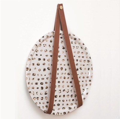 Wall hanger 0150L Leather Brown with Gold