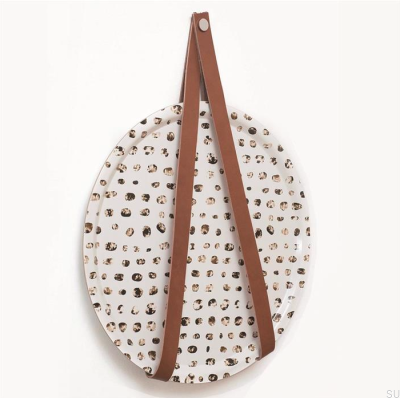 Wall hanger 0150L Leather Brown with Silver