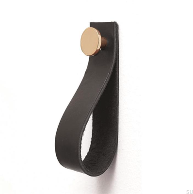 Wall hanger 0153L Leather Black with Gold