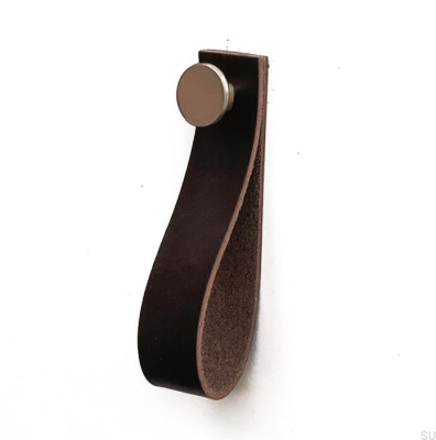 Wall Hanger 0153L Leather Dark Brown with Brushed Silver