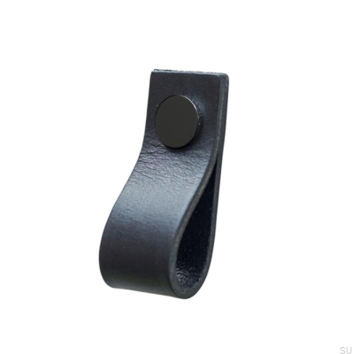Furniture handle Loop Leather Black with Black