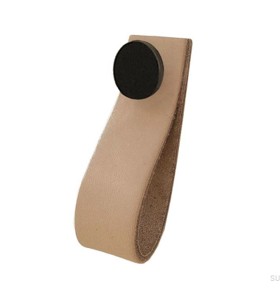Furniture handle Loop 80 Leather with Black