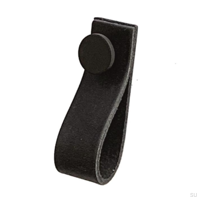 Furniture handle Loop 80 Leather Black with Black