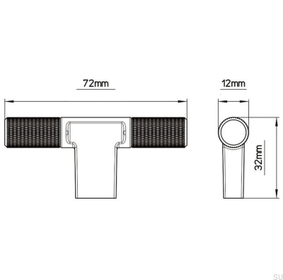 Furniture knob with T-Bar 2509 washer, Metal Black