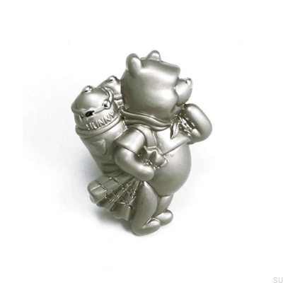 Furniture knob Winnie the Pooh 50x35 Brushed nickel