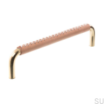 Uchwyt meblowy podłużny 7353 96 Mosiężny Polerowany ze Skórą.png