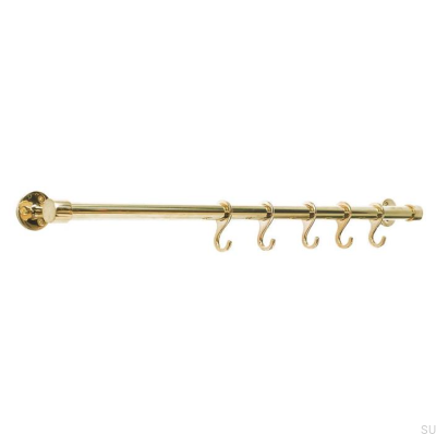 Kitchen hanger (set) 595 with 5 hooks Polished brass