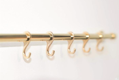 Kitchen hanger (set) 595 with 3 hooks Polished brass