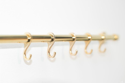 Kitchen hanger (set) 1195 with 5 hooks Polished brass