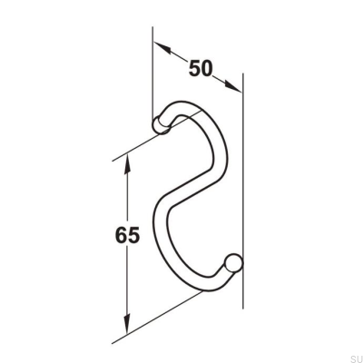 Single hook 6K Polished Chrome (4 pieces)