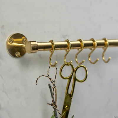 Hooks for a kitchen hanger Aveny Brass Polished Unpainted (5 pieces)