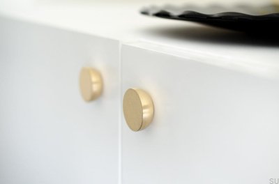 Kokeshi 3012 furniture knob, brushed brass, unvarnished