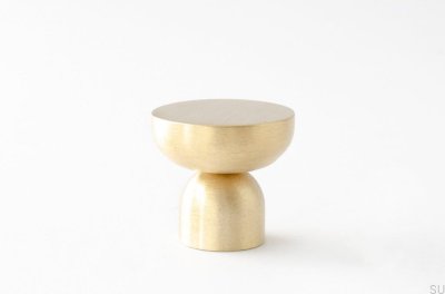 Kokeshi 3032 furniture knob, brushed brass, unvarnished