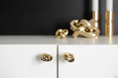 Knot 35 Furniture Knob Polished Brass Unpainted