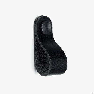 Furniture Knob Pin Black Leather with Black