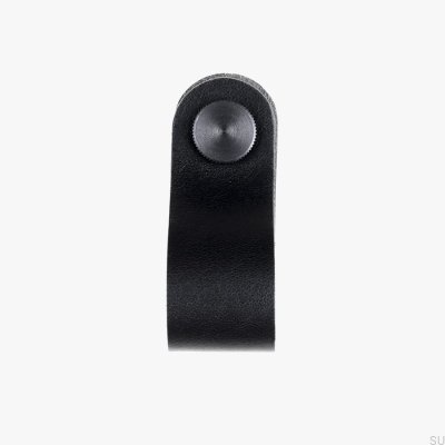 Furniture Knob Pin Black Leather with Black