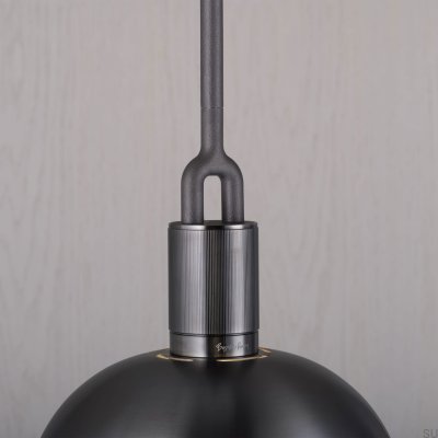 Forked L Pendant Lamp with Gun Metal Steel Shade and Smoked Shade