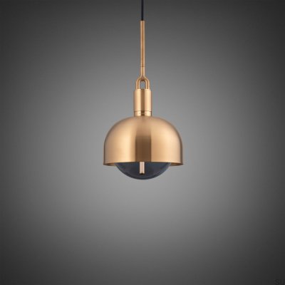 Forked M Pendant Lamp with Brass Shade and Smoked Shade