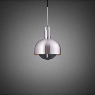 Forked M Pendant Lamp with Silver Steel Cover and Smoked Shade