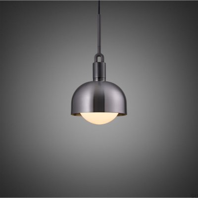 Forked M Pendant Lamp with Gun Metal Steel Cover and Milky Shade