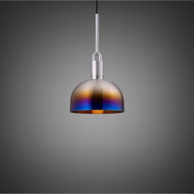 Forked M Pendant Lamp with Burnt Steel Cover