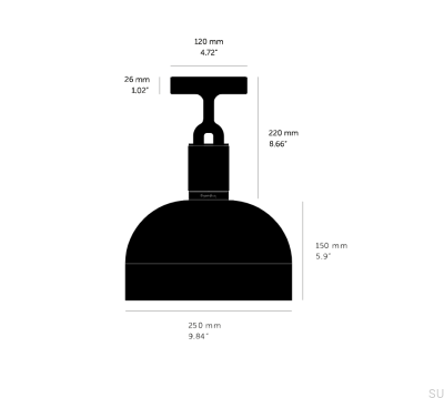 Forked M Ceiling Lamp with Brass Cover