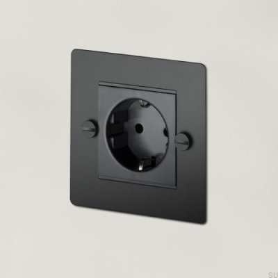 Single Socket Type C Euro 1G Steel Black British Standard