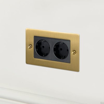 Double Socket Type C Euro 2G Brass British Standard