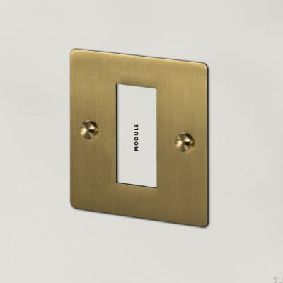 Euro Plate 1G Single-Module Frame, Brass, British Standard