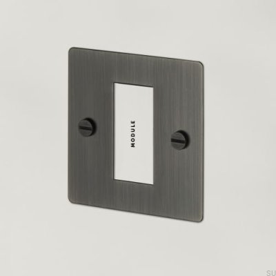 Euro Plate 1G Single-Module Frame, Steel, Brass, Burnt Bronze, British Standard