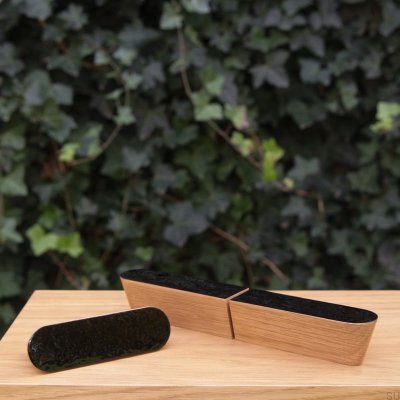 Furniture handle Solo Black 60 Enameled Black - Oil Colorless Semi-matt