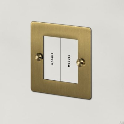Euro Plate 1G Brass Double Frame British Standard