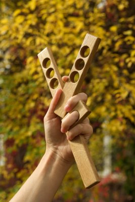 Elongated furniture handle Gdynia 127 Wooden Oak - Colorless Semi-matte oil