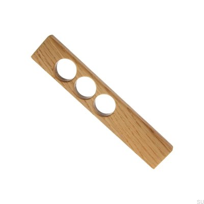 Elongated furniture handle Gdynia 127 Wooden Oak - Colorless Semi-matte oil