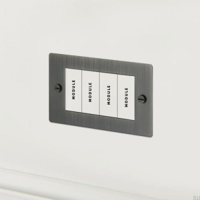 Euro Plate 2G Four-Module Frame, Steel, Brass, Burnt Bronze, British Standard