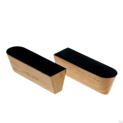 Furniture handle Twins Black 60 Enameled Black - Oil Colorless Semi-matt