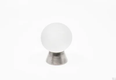 Kristall furniture knob Matt crystal Brushed nickel