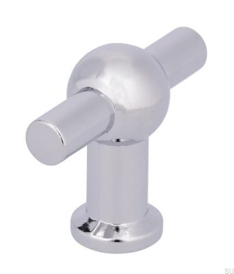 Furniture knob T-Bar 2011-50 Polished chrome