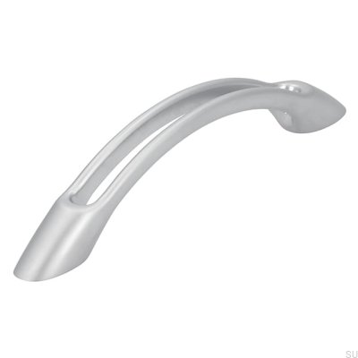 Elongated furniture handle 1026 Chrome Brushed