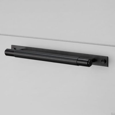Long furniture handle with Cross Plate 325 Steel Black