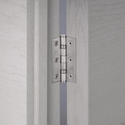 Hinge Door Hinges 76 x 51 x 2 mm Steel Silver (Set of 2)