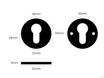 Euro Cylindrical Sign 35mm Steel Welder's Black British Standard