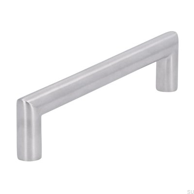 Elongated furniture handle 1406 128 Brushed steel
