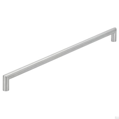 Elongated furniture handle 1406 384 Brushed steel