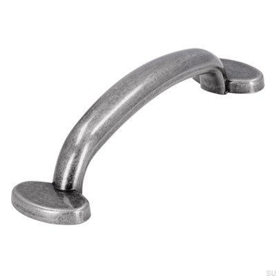 Elongated furniture handle 1534 96 Antique Silver