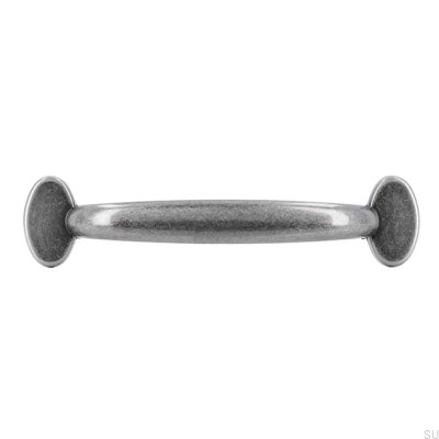 Elongated furniture handle 1534 96 Antique Silver