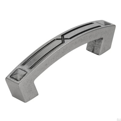 Elongated furniture handle 1536 96 Antique Silver