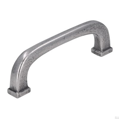 Elongated furniture handle 1577 96 Antique Silver