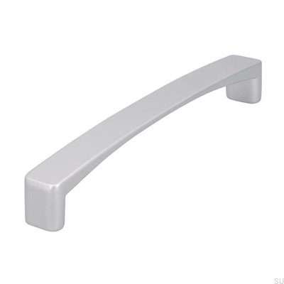 Elongated furniture handle 1666 128 Aluminum Brushed