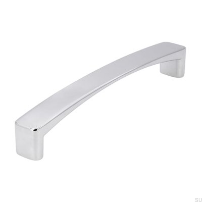 Elongated furniture handle 1666 128 Polished chrome